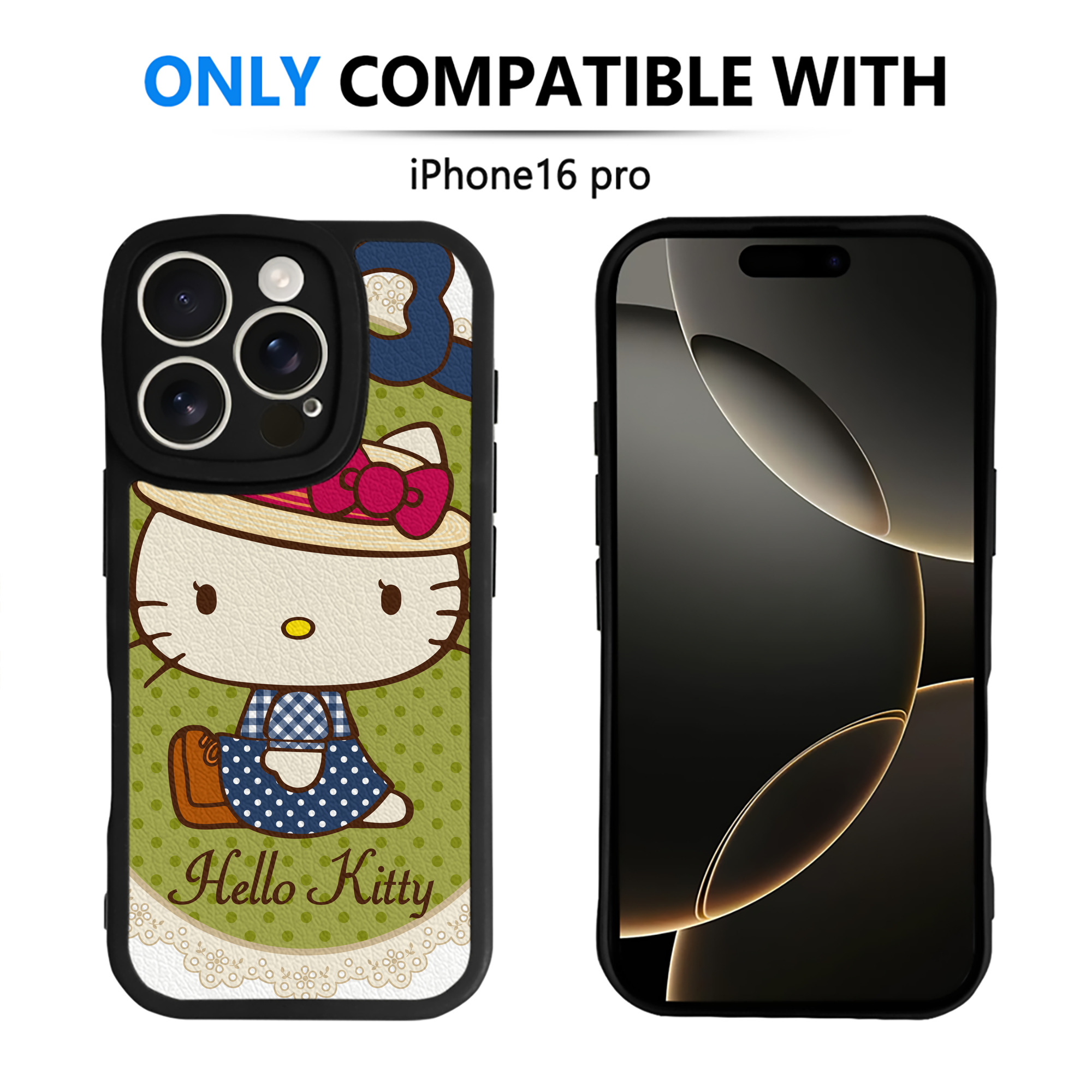（画像用） Hello Kitty ハローキティ 【iPhone 16シリーズ対応】シリコンスマホケース（レザー調） 材質：シリコン